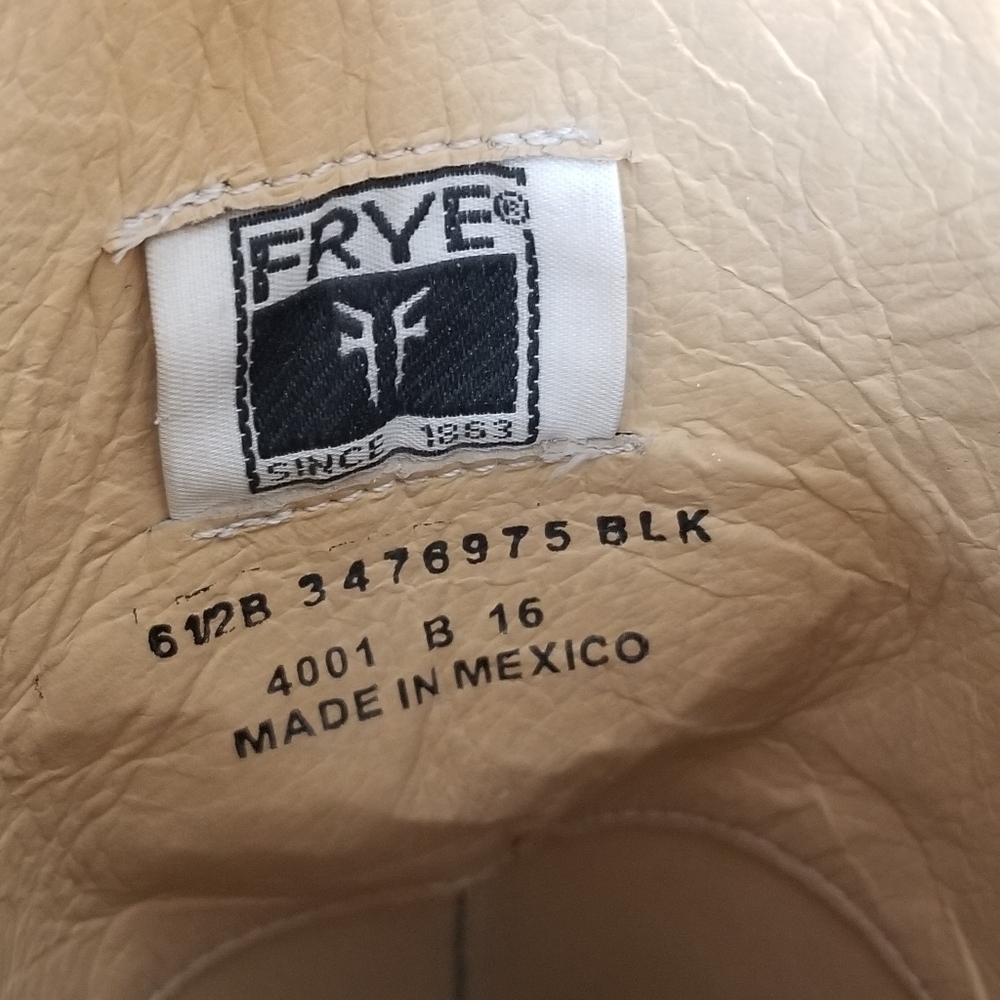 Frye Womens Lindsay Plate Black Riding Harness Boots Size 6.5 Tall Leather Heel - Picture 5 of 13